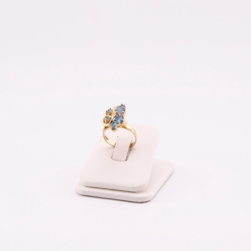 Anillo C/p Azul 14k 3.7g #6